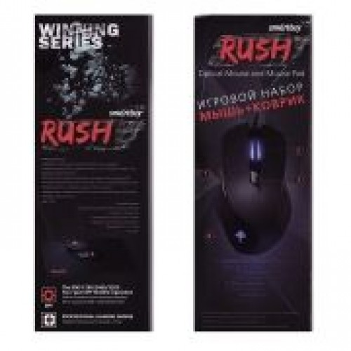 Мышь игровая Smartbuy RUSH 730 Black USB + коврик (SBM-730G-K)