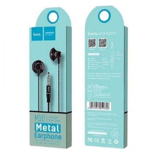 Гарнитура Hoco M18 Gesi Black, вставная