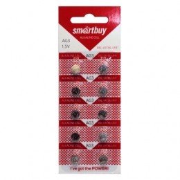Батарейка Smartbuy AG3 392A/LR41/192 1.5V, 10 шт, блистер  (SBBB-AG3-10B)