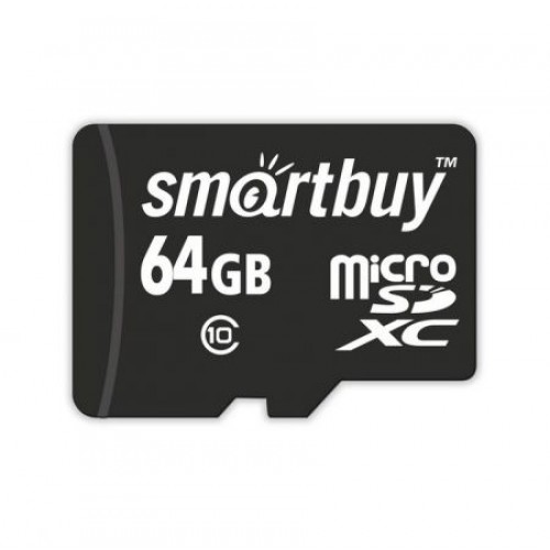 Карта памяти Micro SDXC 64Gb Smartbuy Class 10 без адаптера (SB64GBSDCL10-00LE)