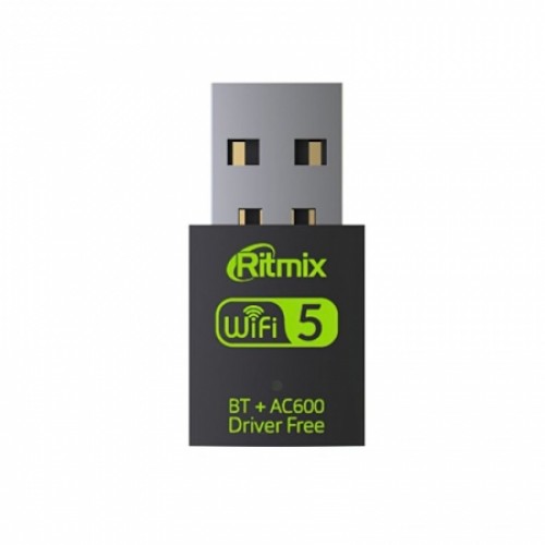 USB-адаптер 802.11n/ac + Bluetooth 4.2, 2.4/5ГГц, 433 Мбит/c, Ritmix RWA-550