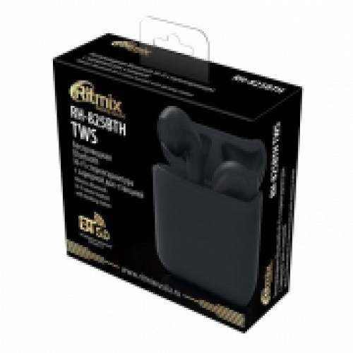 Гарнитура Bluetooth Ritmix RH-825BTH TWS, вставная, зарядный кейс, сенсорн. управление, чёрная