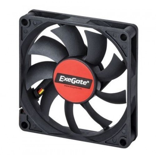 Вентилятор 80 x 80 x 15, 3 pin, 12V, втулка, кабель 30 см, Exegate (EX08015S3P)