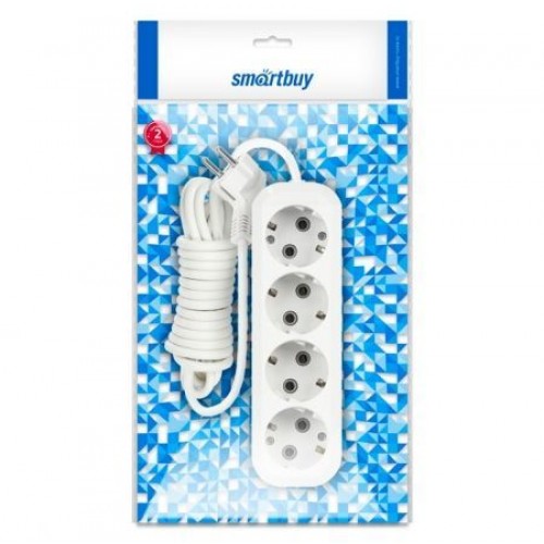 Удлинитель сетевой Smartbuy, 4 розетки, 5 м, 16А/3.5кВт заземление (SBE-16-4-05-Z)
