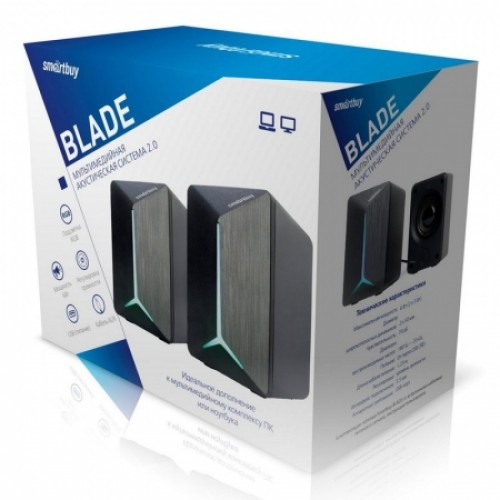Колонки Smartbuy BLADE, 6 Вт, подсветка, питание от USB (SBA-4215)