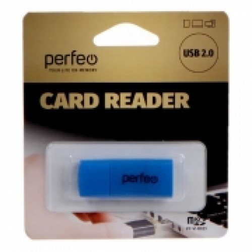 Карт-ридер внешний USB Perfeo PF-VI-R023 для microSD, синий (PF_С3794)