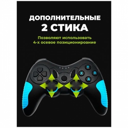 Геймпад беспроводной Ritmix GP-033BTH, Bluetooth, PC/iOS/Android, Li-Ion, чёрно-синий