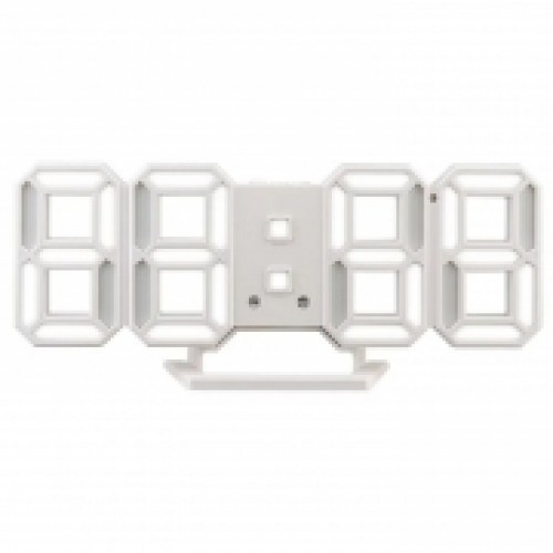 Часы будильник Perfeo LUMINOUS 2", белый корпус/белая LED подсветка (PF_B4921)"