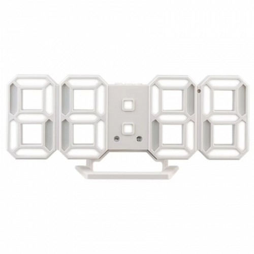 Часы будильник Perfeo LUMINOUS 2", белый корпус/белая LED подсветка (PF_B4921)"