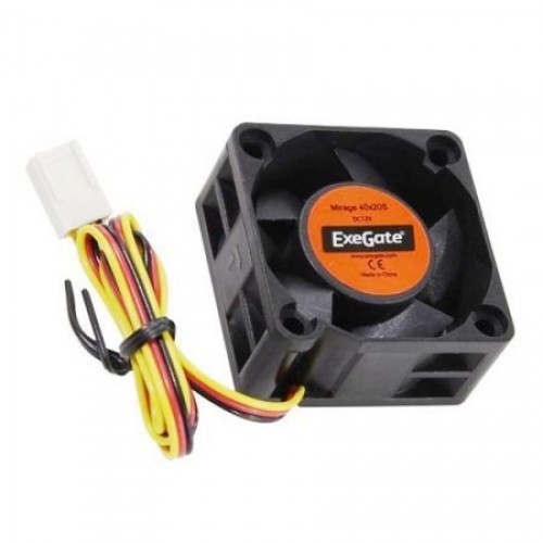Вентилятор 40 x 40 x 20, 3 pin, 12V, 5000 об/мин, втулка, Exegate (EX04020S3P)