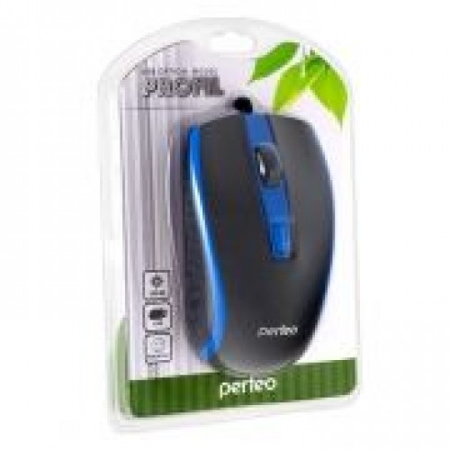 Мышь Perfeo Profil, чёрно-синяя, USB (PF-383-OP-B/BL) (PF_4930)