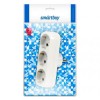 Переходник тройник Smartbuy, с заземлением, плоский, белый, 250В 16А (SBE-16-A02-3z)