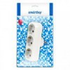Переходник тройник Smartbuy, с заземлением, плоский, белый, 250В 16А (SBE-16-A02-3z)