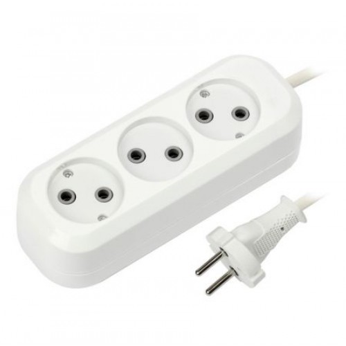 Удлинитель сетевой Smartbuy, 3 розетки, 7 м, 10А/2.2кВт без заземления (SBE-10-3-07-N)
