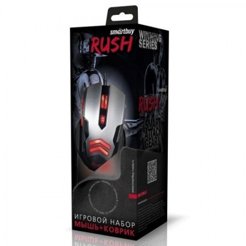 Мышь игровая Smartbuy RUSH 729 Black USB + коврик (SBM-729G-K)