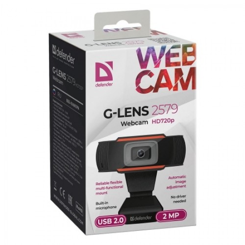 Веб-камера Defender G-lens 2579 HD720p, 2 MP (63179)