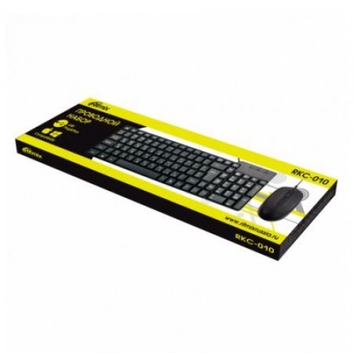 Комплект Ritmix RKC-010 Black, проводные клавиатура и мышь