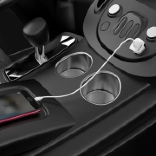 Зарядное автомобильное устройство Borofone BZ12A QC3.0, 3.6-12В, 3A USB+ кабель Micro USB, белое