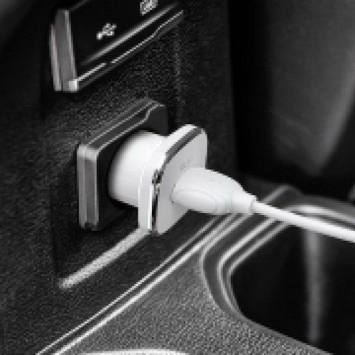 Зарядное автомобильное устройство Borofone BZ12A QC3.0, 3.6-12В, 3A USB+ кабель Micro USB, белое
