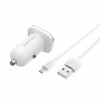 Зарядное автомобильное устройство Borofone BZ12A QC3.0, 3.6-12В, 3A USB+ кабель Micro USB, белое