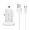 Зарядное автомобильное устройство Borofone BZ12A QC3.0, 3.6-12В, 3A USB+ кабель Micro USB, белое
