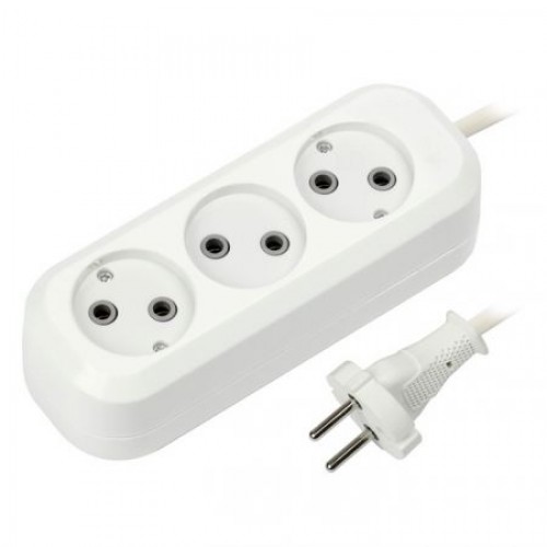 Удлинитель сетевой Smartbuy, 3 розетки, 5 м, 10А/2.2кВт без заземления (SBE-10-3-05-N)
