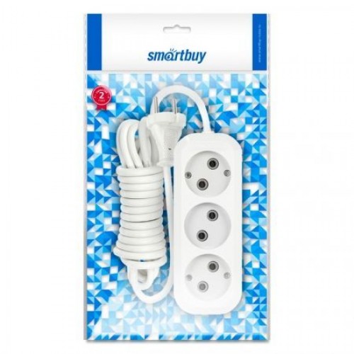 Удлинитель сетевой Smartbuy, 3 розетки, 5 м, 10А/2.2кВт без заземления (SBE-10-3-05-N)