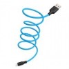 Кабель USB 2.0 Am=>Apple 8 pin Lightning, 1 м, силикон, голубой, Hoco X21 Plus