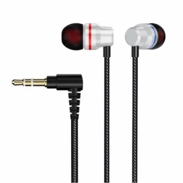 Наушники-вкладыши Perfeo IRON, метал. корпус, тканевая оплетка, серебристые (PF_C3198)