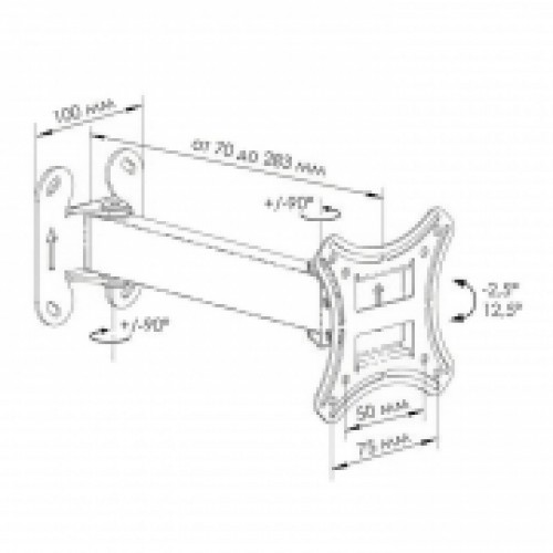 Кронштейн наклонно-поворотный для ЖК 17..23 TRONE "LPS 41-10" серебристый"