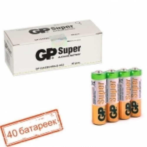 Батарейка AA GP Super Alkaline LR6/2SH, 40 шт, коробка (GP 15A-OS2)