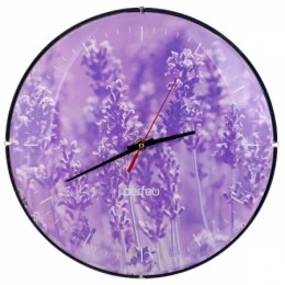 Настенные часы Perfeo PF-WC-006, круглые, диам. 30 см, без корпуса / лаванда циферблат (PF_C3072)