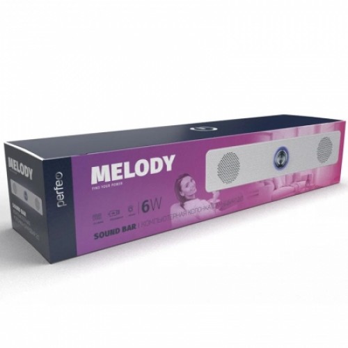 Колонкионка-саундбар Perfeo MELODY, 6 Вт, белая, питание от USB (PF_A4339)