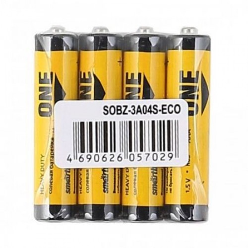 Батарейка AAA Smartbuy ONE R03 SR4, солевая, упаковка 60 шт (SOBZ-3A04S-Eco)