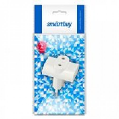 Переходник тройник Smartbuy, под плоскую вилку, белый, 250В 6А (SBE-06-A04-3)