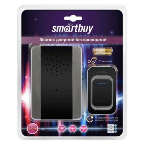 Звонок беспроводной Smartbuy с цифр. код., IP44, подсветкой, рег-кой громкости звука (SBE-11-DP6-25)