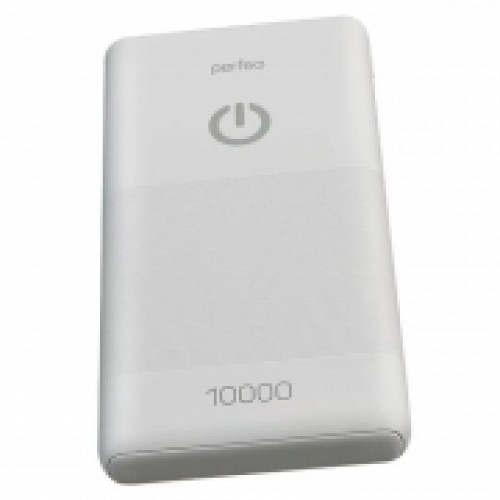 Зарядное устройство Perfeo Powerbank, 10000 мА/ч, 2.1A 2xUSB, белое (PF_B4297)
