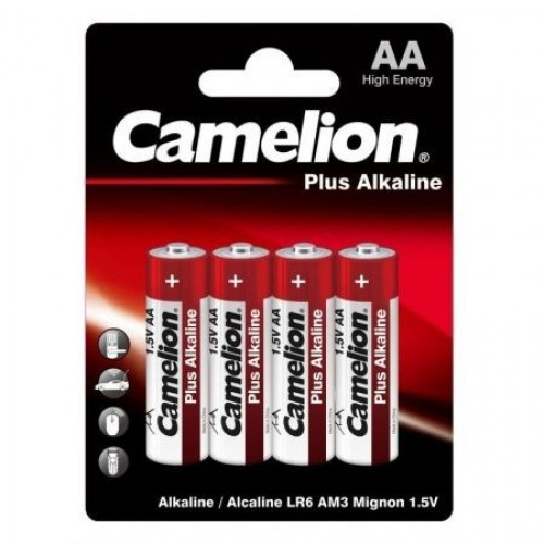 Батарейка AA Camelion Plus Alkaline LR6-BP4, щелочная, 4шт, блистер