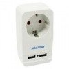 Сетевой фильтр Smartbuy ONE 3.5 кВт 16A, 1 розетка, 2xUSB 2.1A, белый (SBE-16-A05-USB)