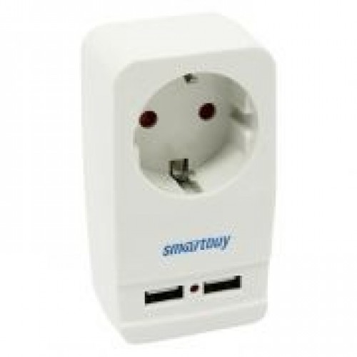 Сетевой фильтр Smartbuy ONE 3.5 кВт 16A, 1 розетка, 2xUSB 2.1A, белый (SBE-16-A05-USB)