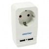 Сетевой фильтр Smartbuy ONE 3.5 кВт 16A, 1 розетка, 2xUSB 2.1A, белый (SBE-16-A05-USB)