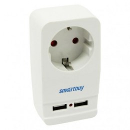 Сетевой фильтр Smartbuy ONE 3.5 кВт 16A, 1 розетка, 2xUSB 2.1A, белый (SBE-16-A05-USB)