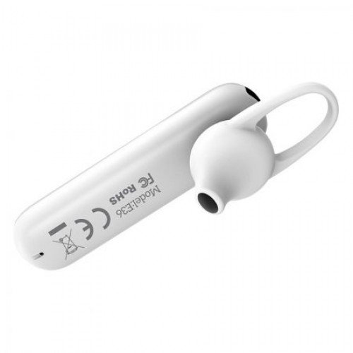 Гарнитура Bluetooth Hoco E36 Free Sound, вставная, моно, белая