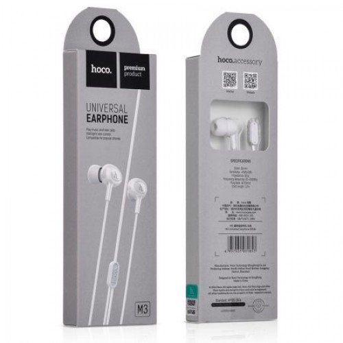 Гарнитура Hoco M3 Universal White, вставная