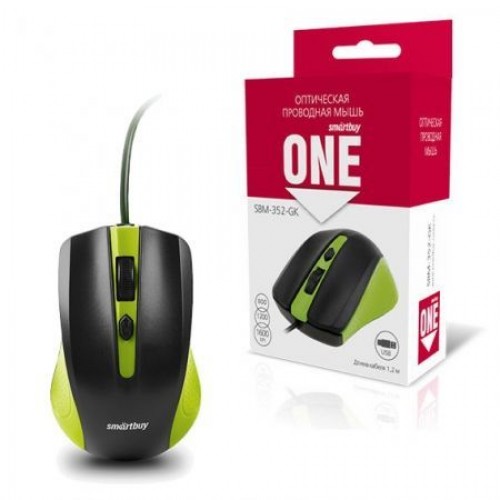 Мышь Smartbuy ONE 352 Green/Black USB (SBM-352-GK)