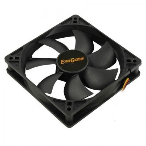 Вентилятор 120 x 120 x 25, 3 pin/4 pin Molex, 12V, 1200 об/мин, втулка, 40 см, Exegate (EX12025S3PM)