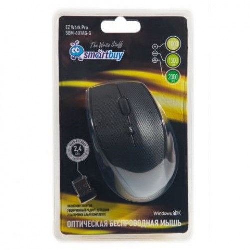 Мышь беспроводная Smartbuy 601AG Carbon Gray USB (SBM-601AG-G)