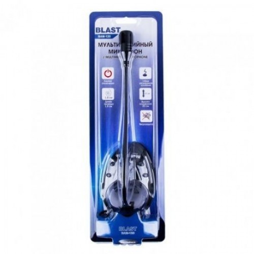 Микрофон Blast BAM-120 на подставке, выключатель, ветрозащита