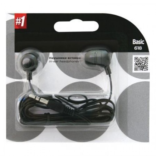 Наушники-вкладыши Defender Basic-618, черные (63618)