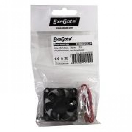 Вентилятор 40 x 40 x 10, 2 pin, 12V, втулка, кабель 30 см, Exegate (EX04010S2P)
